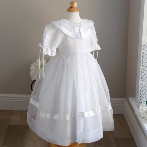 Strasburg Dress White Organza Heirloom Flower Girl Special Occasion STUNNING